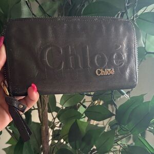 Chloé Embossed Leather Zip Wallet - fair authentic